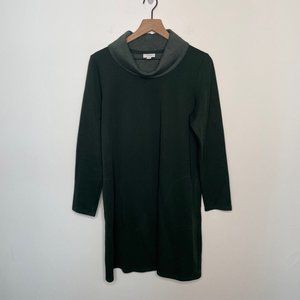 J.Jill Pure Jill Green Cowl Neck Sweater Tunic Dress Size Medium Pockets